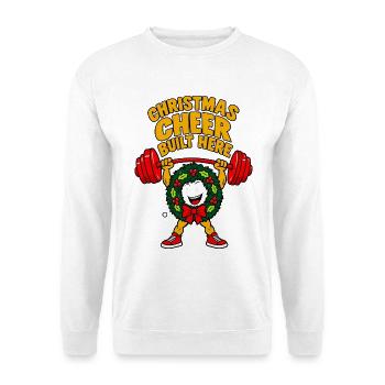 Christmas Cheer Built Here Weihnachten Retro - Unisex Pullover - Weiß - Vorne - Alina (178cm) & Michal (187cm)