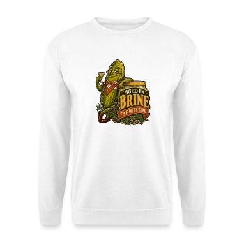 Gereifter Dill-Gentleman - Unisex Pullover - Weiß - Vorne - Alina (178cm) & Michal (187cm)