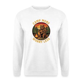 Bear Camper Gitarre bei Sonnenuntergang - Unisex Pullover - Weiß - Vorne - Alina (178cm) & Michal (187cm)