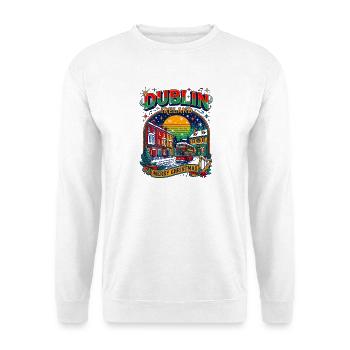 Festive Dublin Ireland Christmas Holiday Scene - Unisex Pullover - Weiß - Vorne - Alina (178cm) & Michal (187cm)