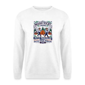Maastricht Limburg Festive Wonderland Dutch - Unisex Pullover - Weiß - Vorne - Alina (178cm) & Michal (187cm)