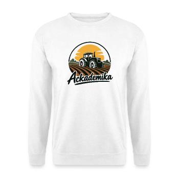 Ackademika - Akademiker - Wortspiel - Unisex Pullover - Weiß - Vorne - Alina (178cm) & Michal (187cm)