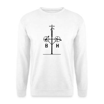 Bremerhaven Windsemaphor Nordsee Windanzeiger Meer - Unisex Pullover - Weiß - Vorne - Alina (178cm) & Michal (187cm)