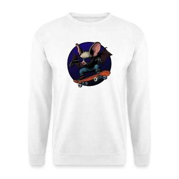Skater Fledermaus - Unisex Pullover - Weiß - Vorne - Alina (178cm) & Michal (187cm)