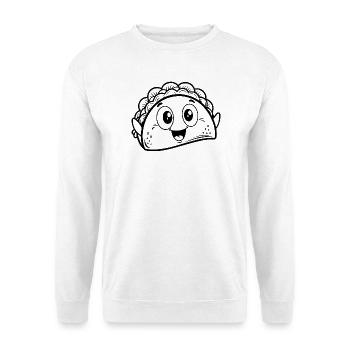 Happy Taco - Unisex Pullover - Weiß - Vorne - Alina (178cm) & Michal (187cm)