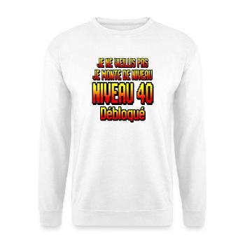 40 Jahre alt, ich bin 40, 40 Jahre alt - Unisex Pullover - Weiß - Vorne - Alina (178cm) & Michal (187cm)