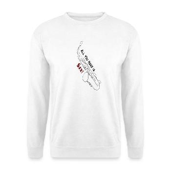 All You need is Sax! - Unisex Pullover - Weiß - Vorne - Alina (178cm) & Michal (187cm)