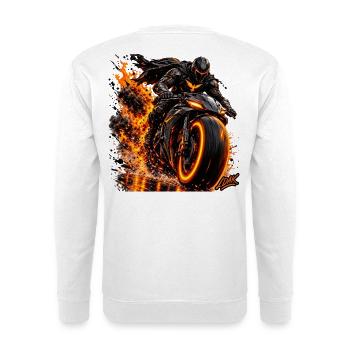 Feuersturm Motorradkrieger - Unisex Pullover - Weiß - Hinten - Michal (187cm)