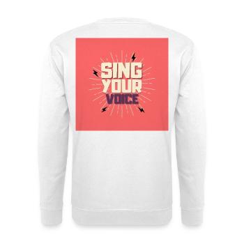Sing deine Stimme - Unisex Pullover - Weiß - Hinten - Michal (187cm)