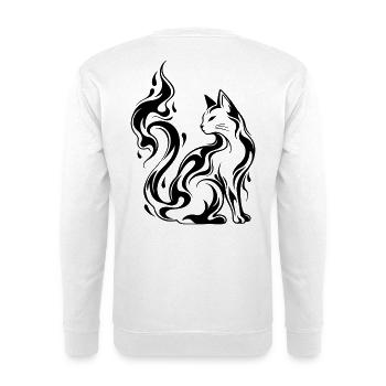 Mystic Flame Cat - Unisex Pullover - Weiß - Hinten - Michal (187cm)