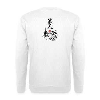 Zen Landschaft Rote Sonne - Unisex Pullover - Weiß - Hinten - Michal (187cm)