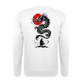  Samurai Japanischer Drache - Unisex Pullover - Weiß - Hinten - Michal (187cm)