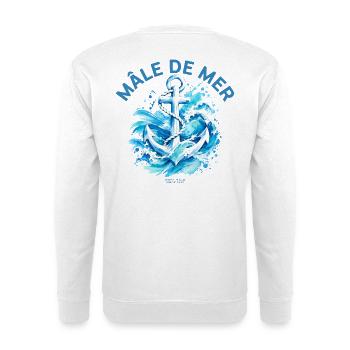 Anker und Wellen des männlichen Seematrosen - Unisex Pullover - Weiß - Hinten - Michal (187cm)