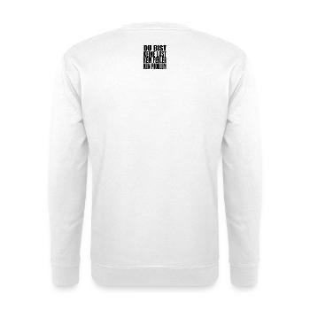 Du bist keine Last – Mutmacher & Selbstwert | AMFI - Unisex Pullover - Weiß - Hinten - Michal (187cm)