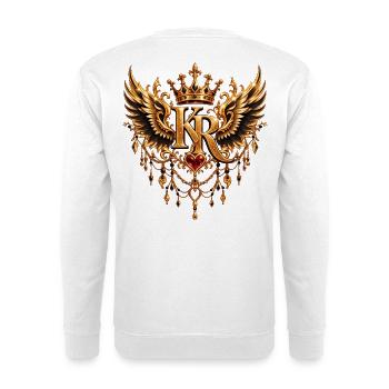 Kontrastregen – Königliche Flügel - Unisex Pullover - Weiß - Hinten - Michal (187cm)