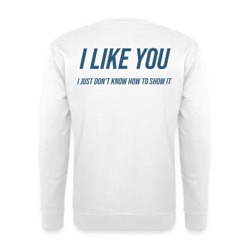 046 Ich mag dich - Unisex Pullover - Weiß - Hinten - Michal (187cm)
