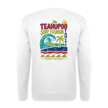 Teahupo'o Surf Fashion Tahiti - Unisex Pullover - Weiß - Hinten - Michal (187cm)