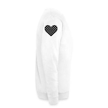 « Forêt-Noire » avec des cœurs noirs et blancs - Sweat-shirt Unisexe - blanc - Droite