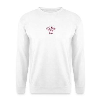 Dog Mom Club bestickt - Unisex Pullover - Weiß - Vorne - Alina (178cm) & Michal (187cm)