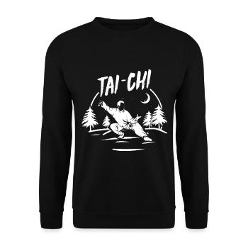 Meditativer Tai Chi Atemrhythmus - Unisex Pullover - Schwarz - Vorne - Alina (178cm) & Michal (187cm)
