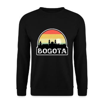 Bogota Kolumbien Flagge Skyline Reisesouvenir - Unisex Pullover - Schwarz - Vorne - Alina (178cm) & Michal (187cm)