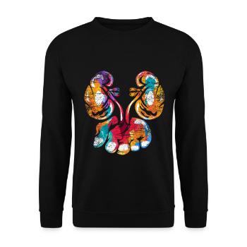 Fachkundiger Urologe Praxisalltag - Unisex Pullover - Schwarz - Vorne - Alina (178cm) & Michal (187cm)