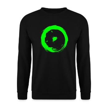 Astronomische Symbole Sonne grün - Unisex Pullover - Schwarz - Vorne - Alina (178cm) & Michal (187cm)
