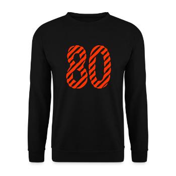 80. 80 JAHRE. 80-JÄHRIGES JUBILÄUM. 80. GEBURTSTAG. - Unisex Pullover - Schwarz - Vorne - Alina (178cm) & Michal (187cm)