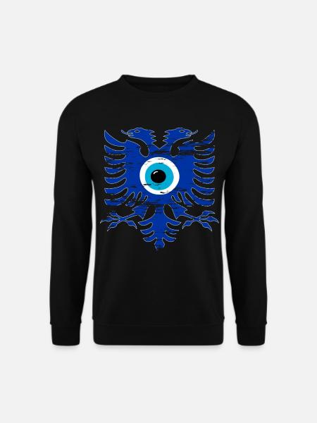 Albanien Flagge Nazar Amulett used - Unisex Pullover - Schwarz