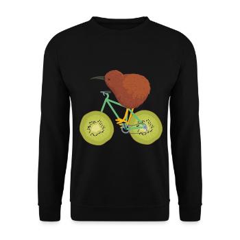 Neugieriger Kiwivogel Neuseeland - Unisex Pullover - Schwarz - Vorne - Alina (178cm) & Michal (187cm)