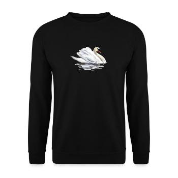 Schwan - Unisex Pullover - Schwarz - Vorne - Alina (178cm) & Michal (187cm)