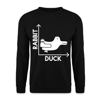 Ente Hase - X Y Achse Mathematik - Unisex Pullover - Schwarz - Vorne - Alina (178cm) & Michal (187cm)