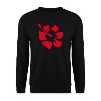 Blume rot rote Blumen rot rote Blumen Hibiskus - Unisex Pullover - Schwarz - Vorne - Alina (178cm) & Michal (187cm)
