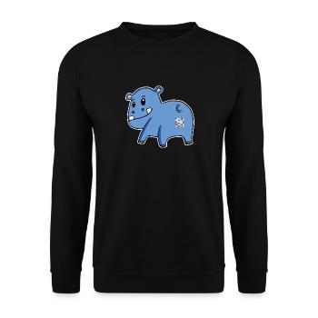 Nilpferd Arsch - Nilpferd Hintern - Unisex Pullover - Schwarz - Vorne - Alina (178cm) & Michal (187cm)