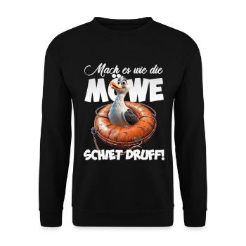 Naughty seagull #lovely toons - Unisex Sweatshirt - black - Front - Alina (178cm) & Michal (187cm)