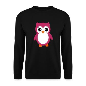 Kawaii Eule Geschenk Geburt Baby Taufe Babyparty  - Unisex Pullover - Schwarz - Vorne - Alina (178cm) & Michal (187cm)