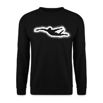 Schwimmen Schwimmsport Schwimm Herren Schwimmer - Unisex Pullover - Schwarz - Vorne - Alina (178cm) & Michal (187cm)
