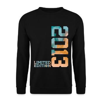 13. GEBURTSTAG LIMITED EDITION 2013 - Unisex Pullover - Schwarz - Vorne - Alina (178cm) & Michal (187cm)