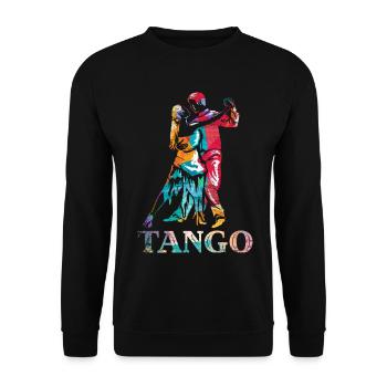Feuriger Tango Gesellschaftstanz - Unisex Pullover - Schwarz - Vorne - Alina (178cm) & Michal (187cm)