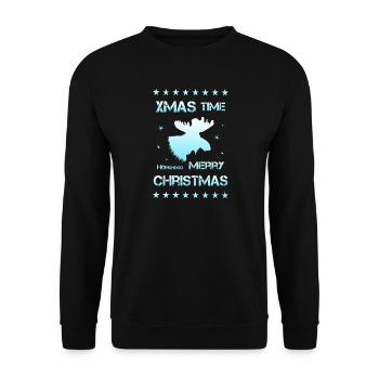Xmas Christmas - Unisex Pullover - Schwarz - Vorne - Alina (178cm) & Michal (187cm)