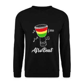 Pulsierender Afro Beat Tanznacht - Unisex Pullover - Schwarz - Vorne - Alina (178cm) & Michal (187cm)