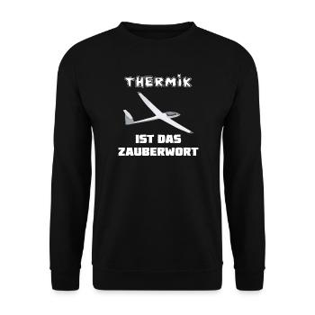 thermik ist das zauberwort - Unisex Pullover - Schwarz - Vorne - Alina (178cm) & Michal (187cm)