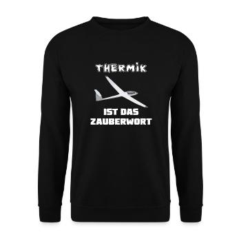thermik ist das zauberwort - Unisex Pullover - Schwarz - Vorne - Alina (178cm) & Michal (187cm)