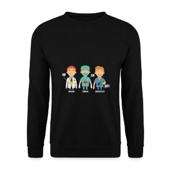 Wachsamer Anästhesist Aufwachraum - Unisex Pullover - Schwarz - Vorne - Alina (178cm) & Michal (187cm)