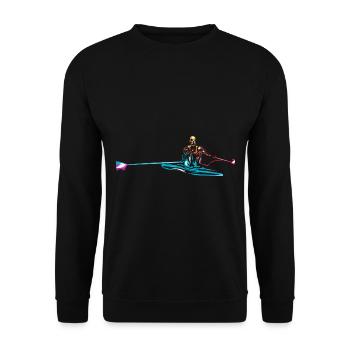 Ehrgeizige Rudermannschaft Zieleinlauf - Unisex Pullover - Schwarz - Vorne - Alina (178cm) & Michal (187cm)