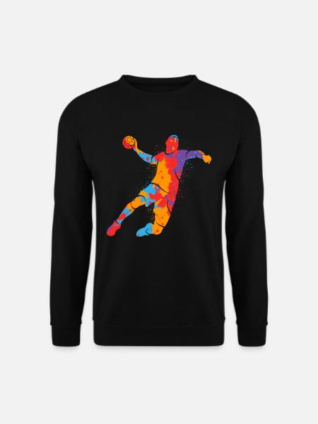 Handballspieler bunt Handballer Jungen Handball - Unisex Pullover - Schwarz