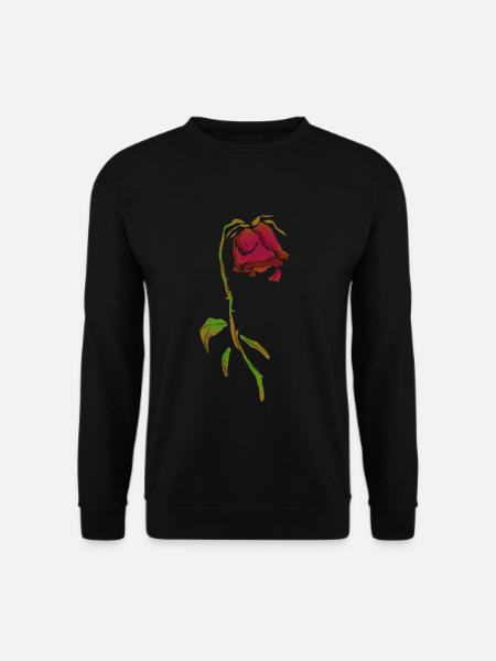 Verwelkte Rose dunkle Gothic Blume - Unisex Pullover - Schwarz