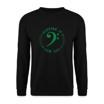 Bass Clef Green - Symbole Musical Vintage - Sweat-shirt Unisexe - noir - Devant - Alina (178cm) & Michal (187cm)