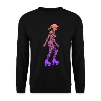 Rollschuh Roller Skating Mädchen Rollschuhe - Unisex Pullover - Schwarz - Vorne - Alina (178cm) & Michal (187cm)