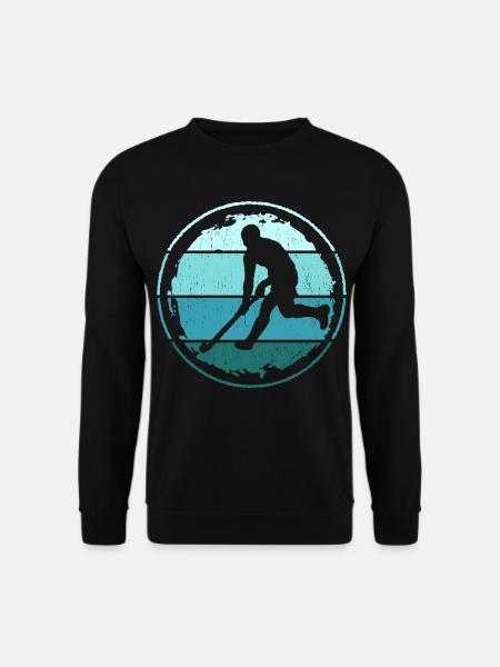 Vintage Feldhockey Design Hallenhockey Spieler - Unisex Pullover - Schwarz